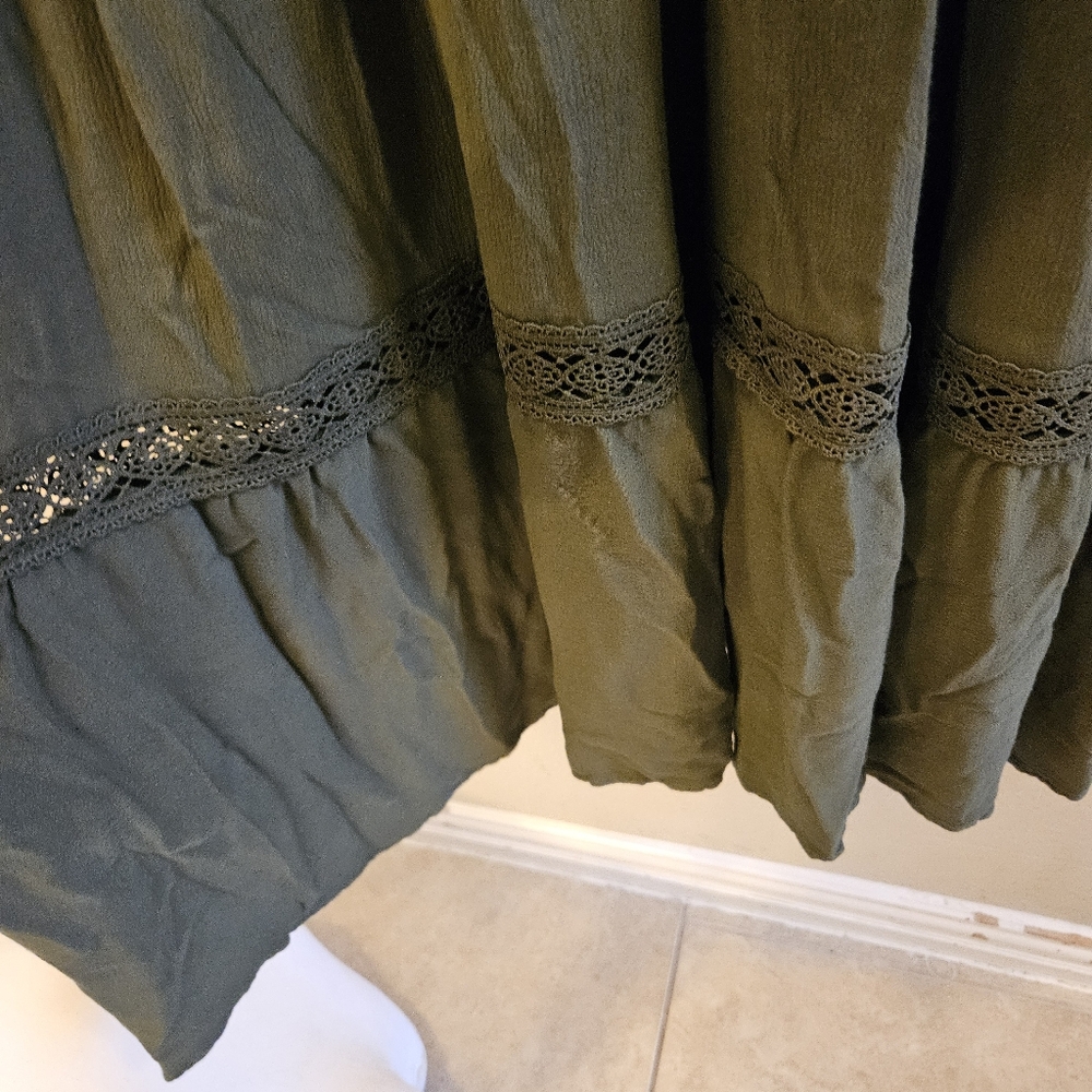 SCARLET DARKNESS Women's Forest Green Embroidered Renaissance Dress Small - Picture 13 of 15